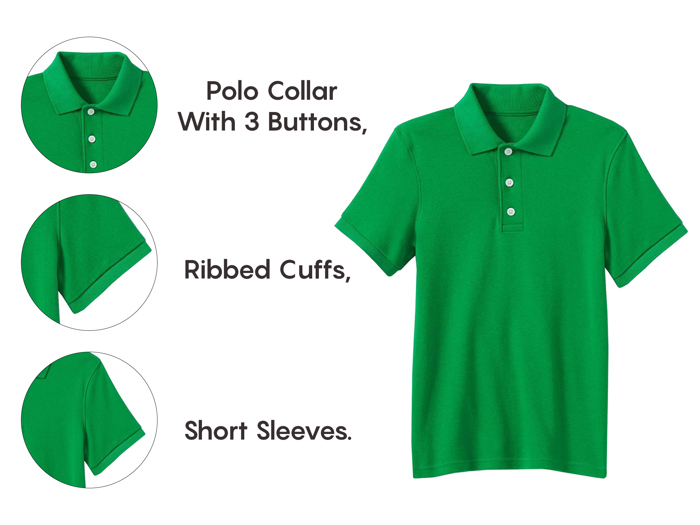 10-Pack School Uniform Tagless Polo Tshirt for Little Boys & Big Boys